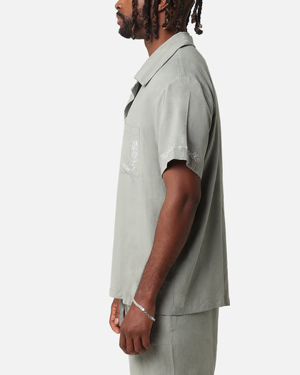 XXIII Serene Linen Button Up Shirt Sage Green