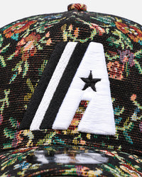 New Era Houston Astros 'Black Floral Tapestry' 9FORTY A-Frame Trucker Snapback Tapestry