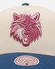 Mitchell & Ness Minnesota Timberwolves 'Pink Team Logo' Pro Pinch Snapback Off White