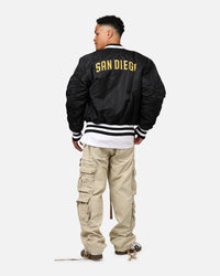 New Era X Alpha Series X MLB San Diego Padres MA-1 Bomber Jacket Black