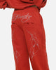 Ed Hardy Cyber Rhinestone Track Pants Red