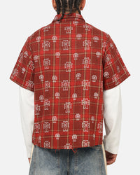 Saint Morta Sanctuary Layered Button Up Shirt Red