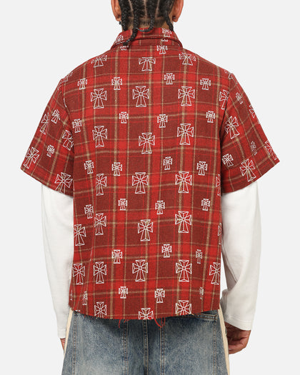 Saint Morta Sanctuary Layered Button Up Shirt Red