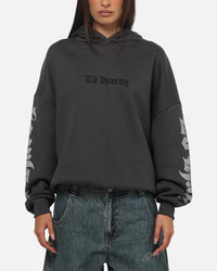 Ed Hardy Chrome Hoodie Washed Black