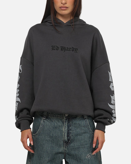 Ed Hardy Chrome Hoodie Washed Black