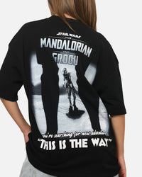 73Studio Star Wars Stand Off Glitter T-Shirt Black Acidwash
