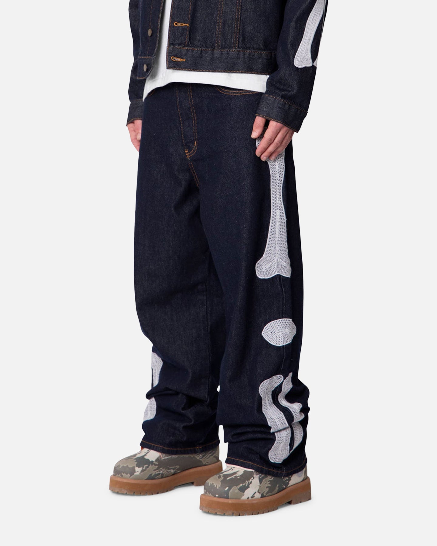 MNML Raw Skeleton Baggy Denim Jeans Rinse Indigo | Culture Kings US