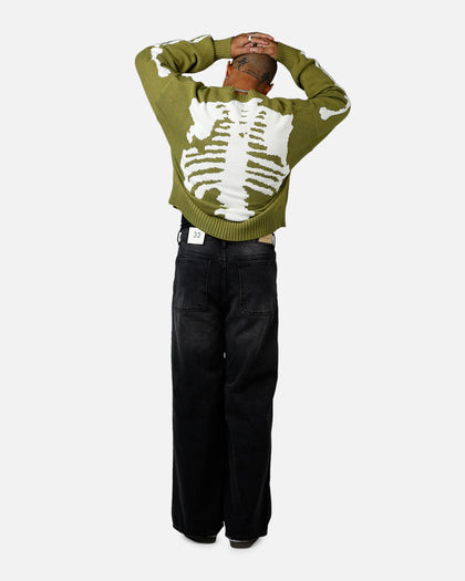 MNML Skeleton Knit Sweater Moss