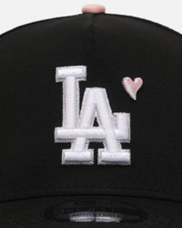 New Era Los Angeles Dodgers 'Pink Satin Hearts 2.0' 9FORTY A-Frame Snapback Black/Pink