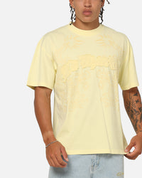 Ed Hardy Double Dragon Applique T-Shirt Butter Yellow