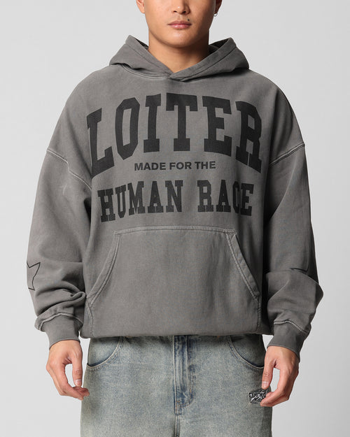 Loiter Training Day Hoodie Washed Charcoal