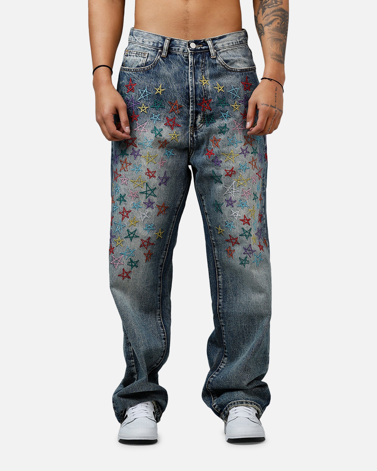 MNML Ultra Baggy Star Denim Jeans Vintage Blue | Culture Kings US