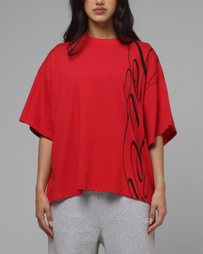 Loiter Script T-Shirt Red