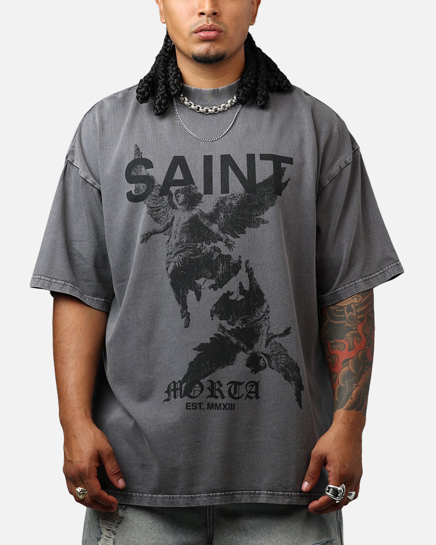 ☆STAR ROAD VINTAGE T-SHIRT フォトカード付 サンウォン Saint Morta Heavens Mock T-Shirt Washed Charcoal | Culture Kings US