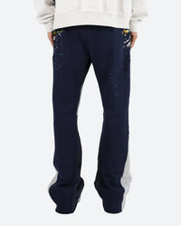 MNML Contrast Bootcut Sweat Pants Navy