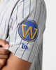 New Era Golden State Warriors Pinstripe T-Shirt Grey