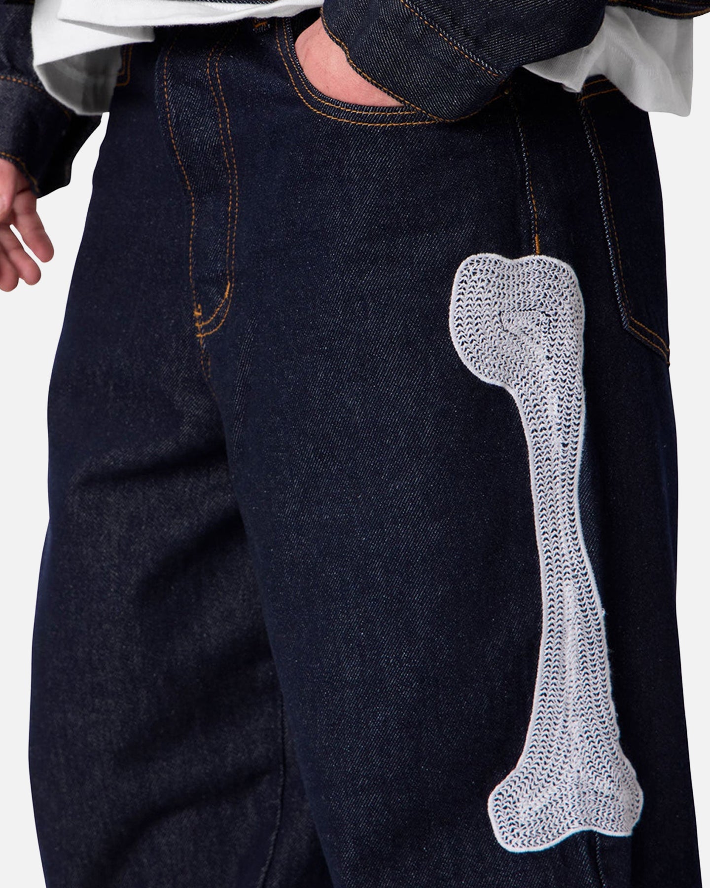 パンツ mnml Skeleton Denim Pants MNML Raw Skeleton Baggy Denim Jeans Rinse Indigo | Culture Kings US