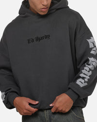 Ed Hardy Chrome Hoodie Washed Black