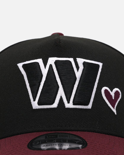 New Era Washington Commanders 'Burgundy Hearts' 9FORTY A-Frame Snapback Black/Maroon