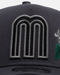 New Era Mexico National Baseball Team 'Gray Tonal Rose Embroidery' 9FORTY A-Frame Snapback Gray