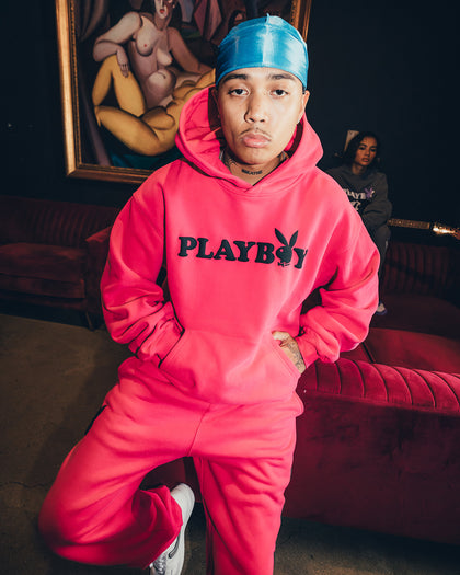 Playboy By CK Wordmark Hoodie Pink