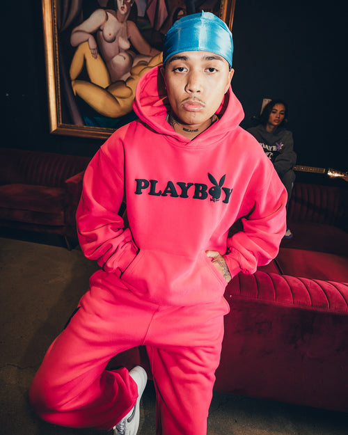 Playboy By CK Wordmark Hoodie Pink