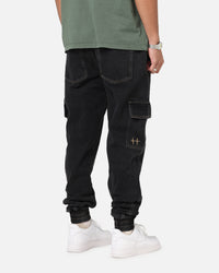 Saint Morta Rodeo Denim Joggers Black Shadow