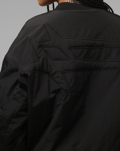 Loiter Hybrid Cropped Bomber Jacket Black