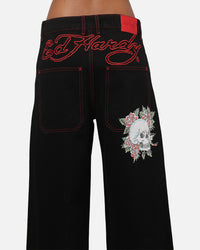 Ed Hardy Skull Rhinestone Jeans Black