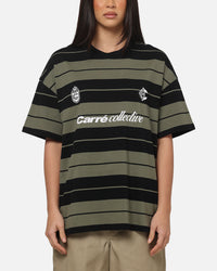 Carre Collective Stripe T-Shirt Black/Olive