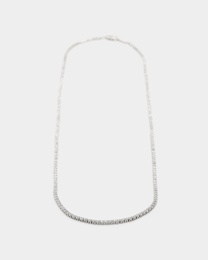 NXS 2MM Micro Tennis Necklace White Gold