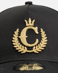 New Era X Culture Kings 'Chainstitch' 9FORTY A-Frame Snapback Black/Gold