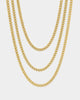 NXS 3mm Micro Cuban Chain Set Gold