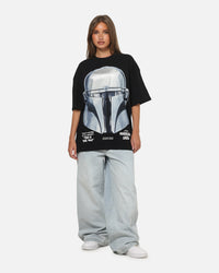 73Studio Star Wars Stand Off Glitter T-Shirt Black Acidwash
