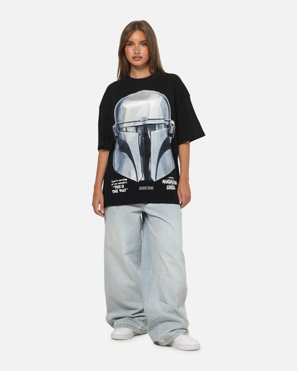 73Studio Star Wars Stand Off Glitter T-Shirt Black Acidwash