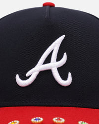 New Era Atlanta Braves 'Visor Embellishment' 9FORTY A-Frame Snapback Official Team Colors