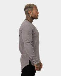 Saint Morta Icon Waffle Long Sleeve T-Shirt Grey/Black