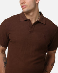 Saint Morta Waffle Polo Shirt Chocolate Brown