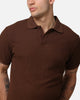 Saint Morta Waffle Polo Shirt Chocolate Brown