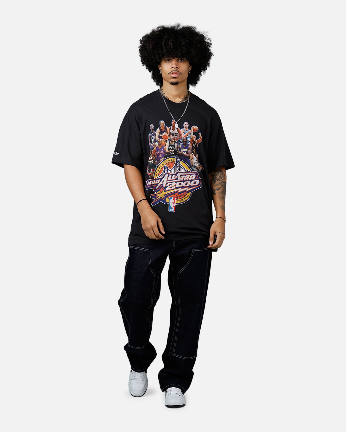 NBA ALL-STAR 2000カリカチュアTシャツ プロプレイヤー Mitchell & Ness NBA All Star Event 'All Star Collection Line Up T