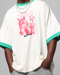 Loiter Western Front Ringer T-Shirt White/Green