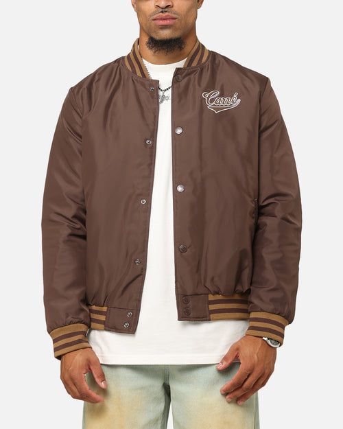Carre Team Puffer Varsity Jacket Brown