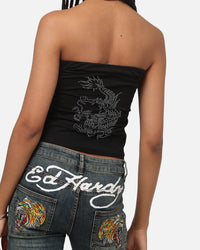 Ed Hardy Women's Dragon Boob Tube Black