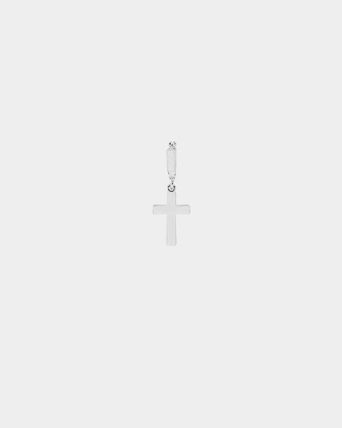 NXS Mini Cross Earring White Gold