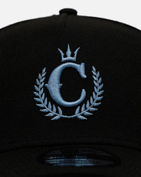 New Era X Culture Kings 'Black & Sky Blue' 9FORTY A-Frame Snapback Black/Sky Blue