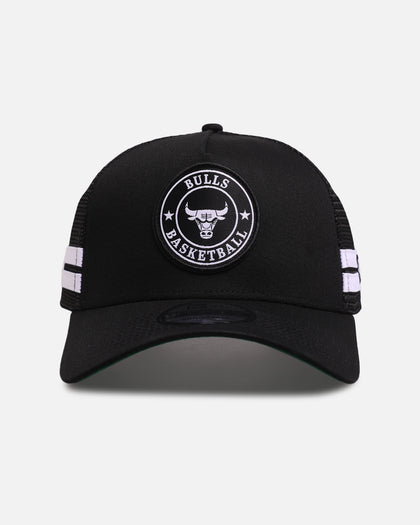 New Era Chicago Bulls 'Stripe' 9FORTY A-Frame Trucker Snapback Black/White