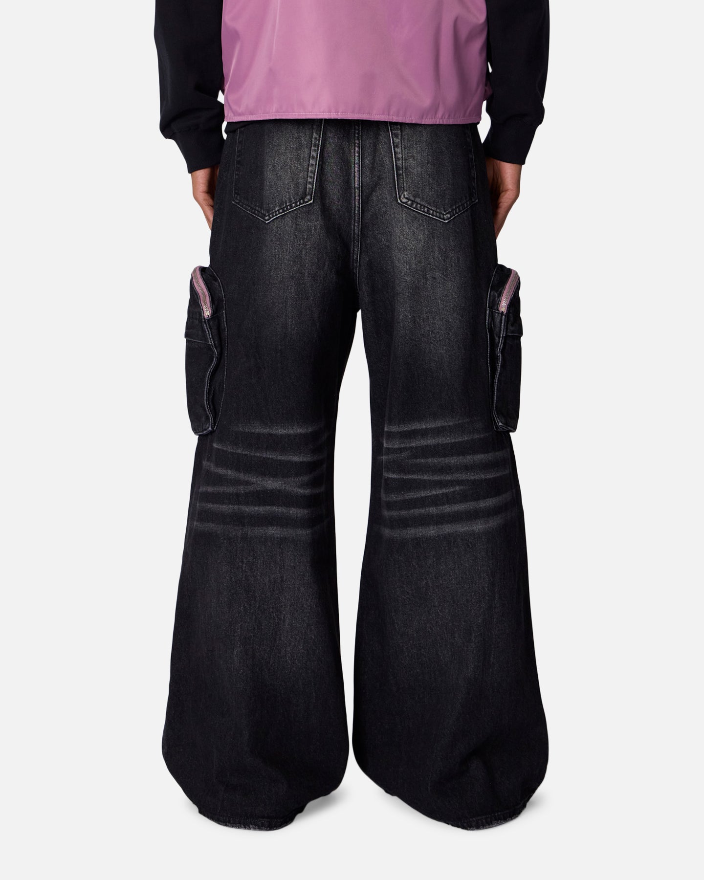 MNML C23 Rave Double Cargo Denim Pants Washed Black | Culture Kings US