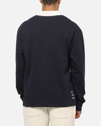 Vouseti Post Game Long Sleeve Polo Shirt Navy
