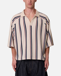 MNML Wide Striped Polo Shirt White/Navy