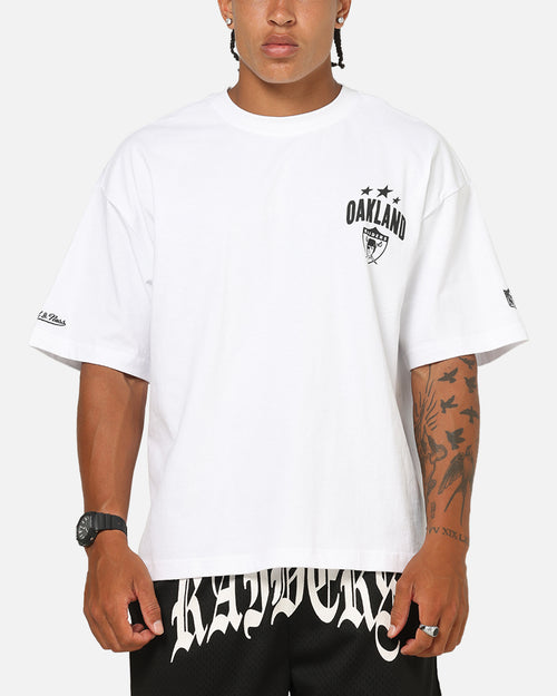 Mitchell & Ness Las Vegas Raiders Stars & Text Boxy T-Shirt White